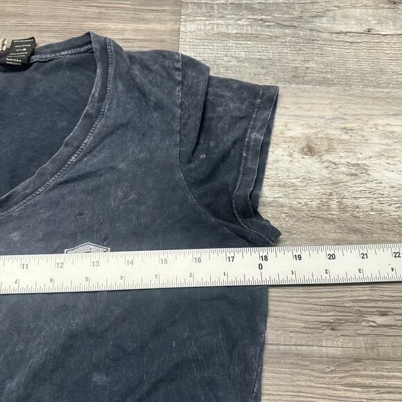 Harley Davidson Wounded Warrior Project Acid Wash Black Womens L Biker Tee USA - Picture 7 of 9